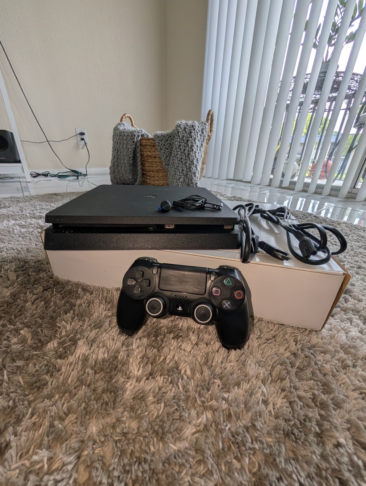 Sony PS4 Slim 500GB Black Console w/ DualShock 4 Controller, Cables Wi-Fi