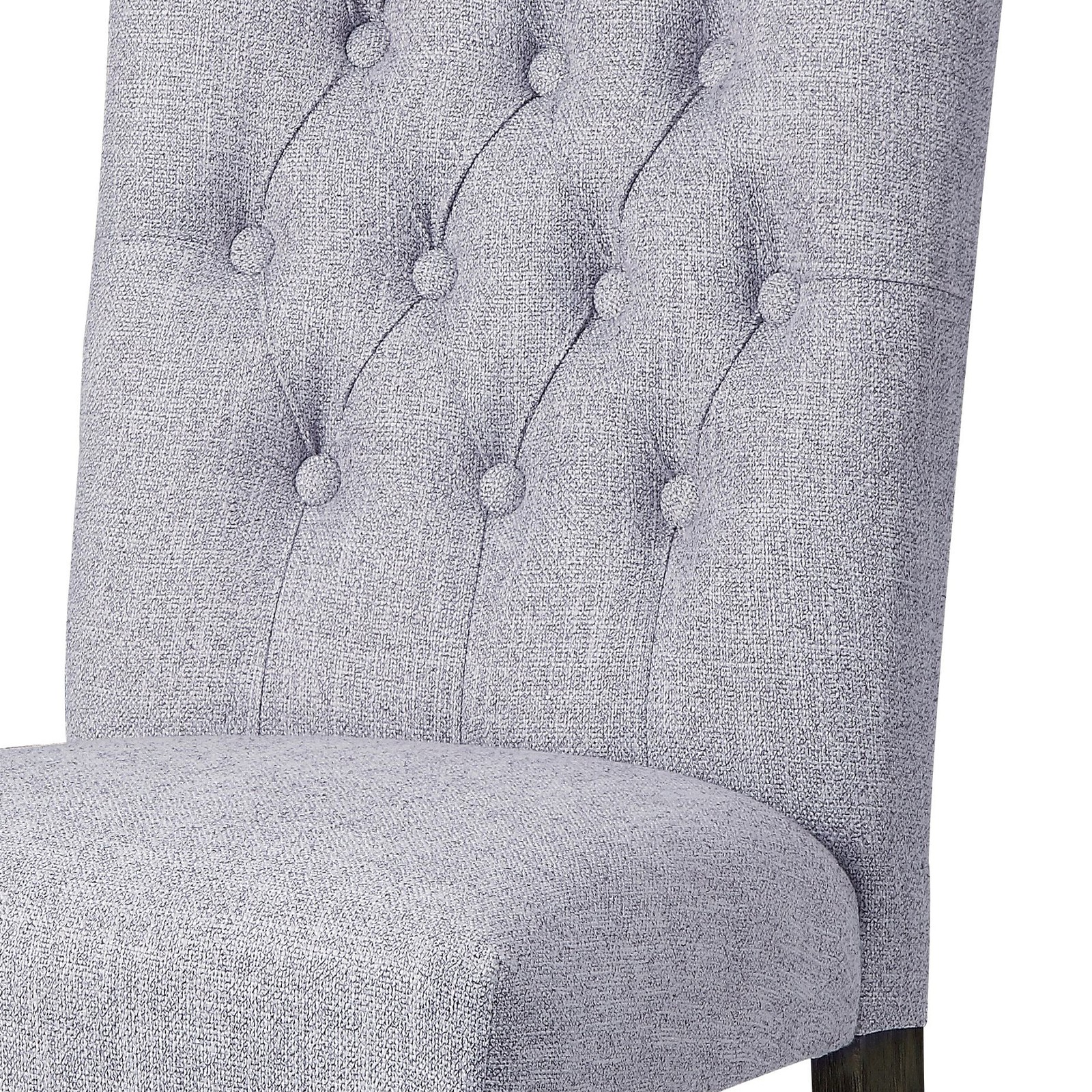 Grey and Grey Oak Side Chair with Button Tufted