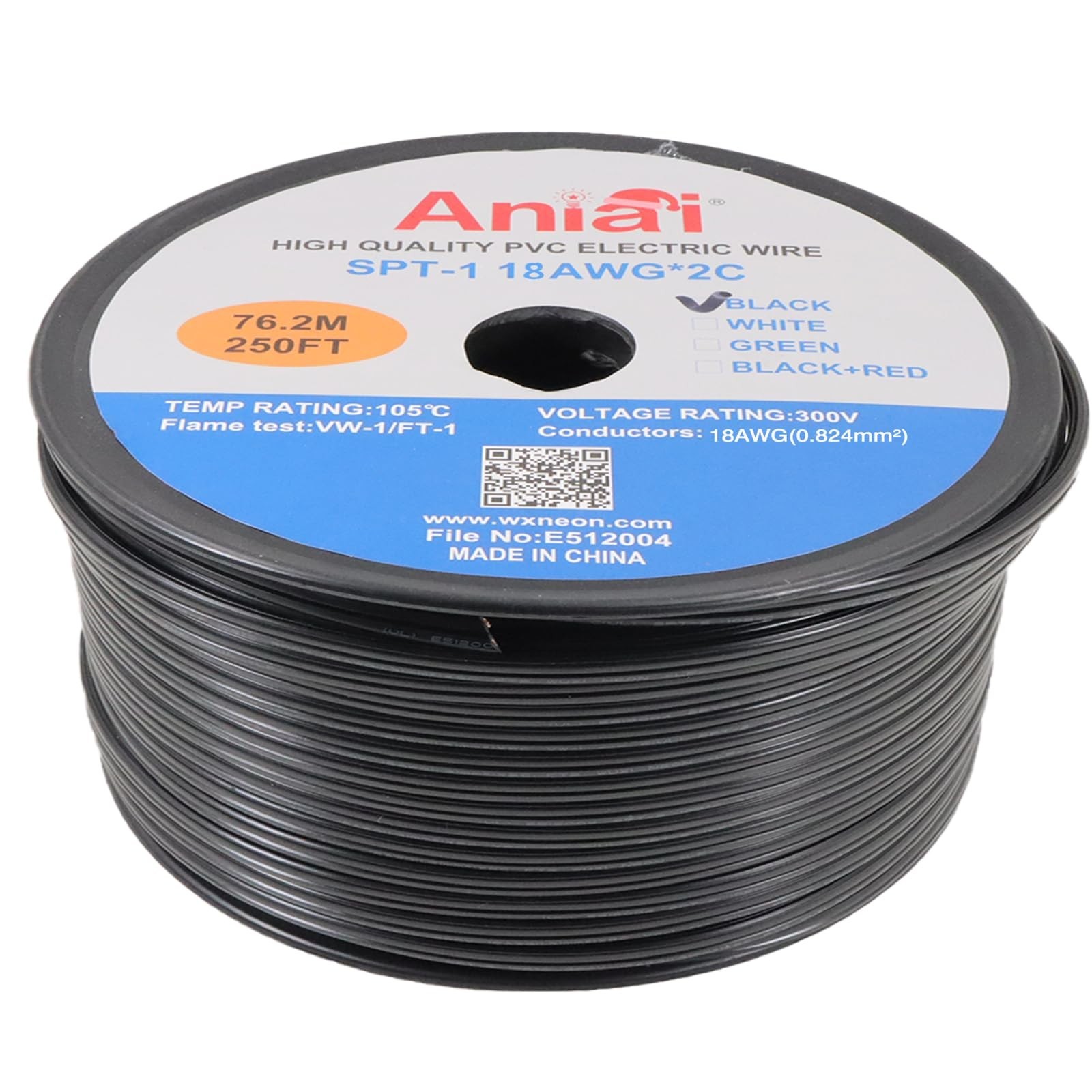 18/2 SPT-1 Wire 250FT - Low Voltage Landscape Wire Electrical Wire - 18 Gauge...