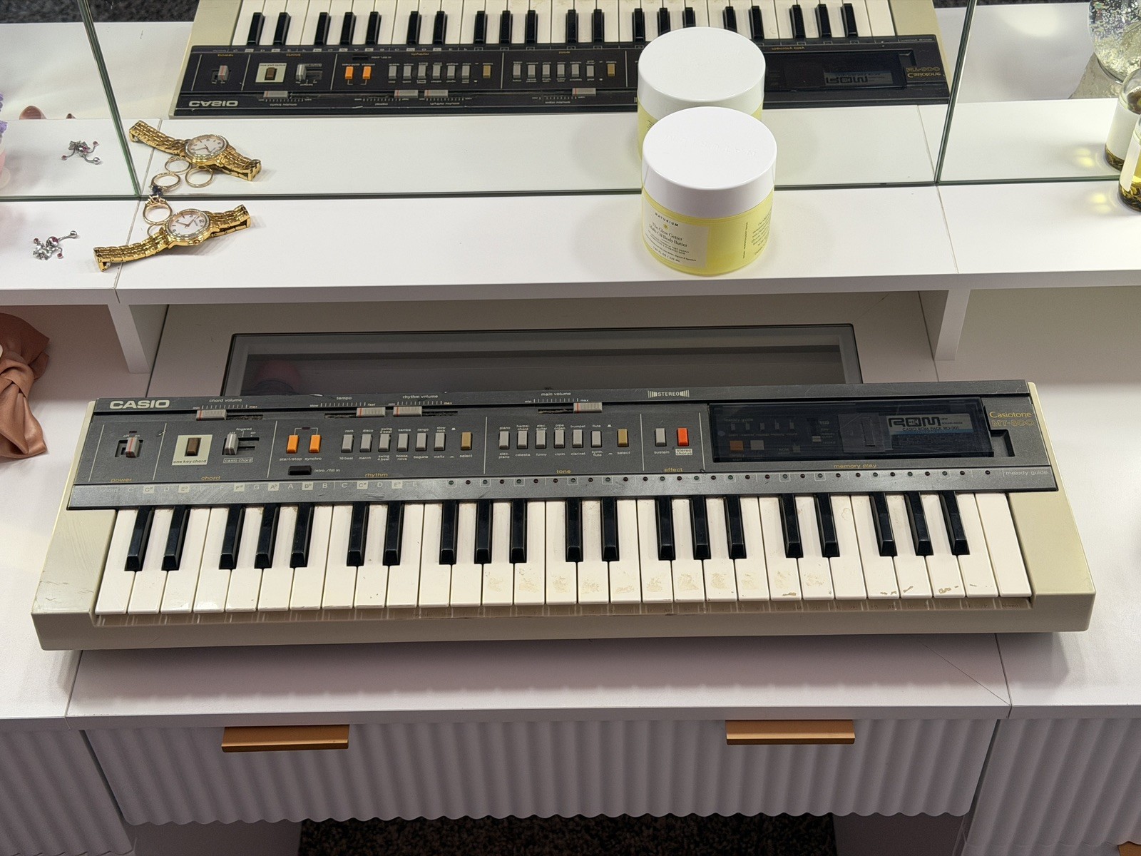 VTG Casio Casiotone MT-800 49-Key Synthesizer with Casio ROM Pack RO-201