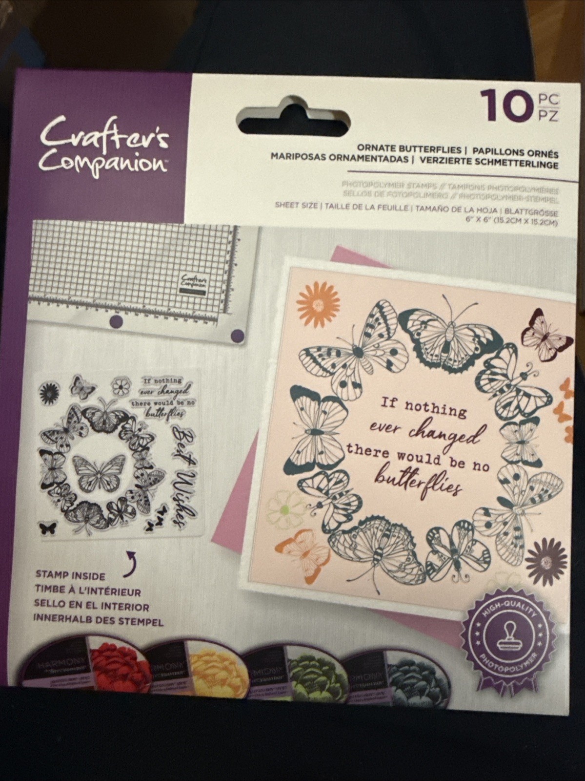 CST1 Crafters Companion Ornate Butterflies Photopolymer 10pc Stamp Set New
