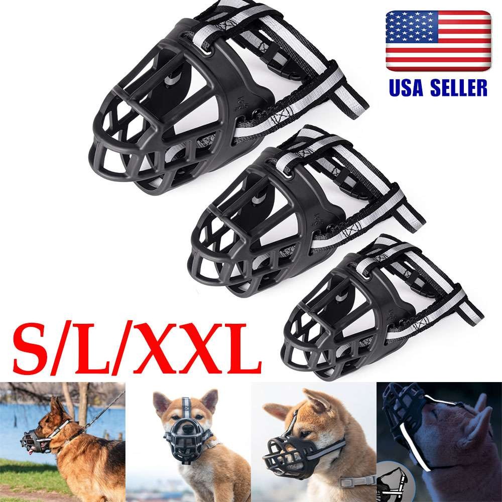 Pet Bite Mask A Soft Rubber Basket Cage Muzzle Allows Dog To Breathe USA S/L/XXL