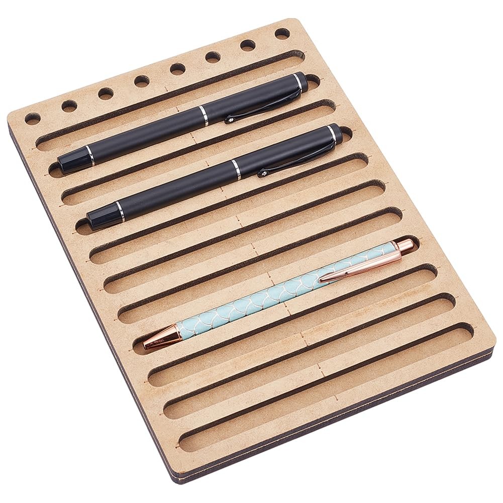 11 Slot Ink Pen Jig for Laser Engraving, 6.5x8.6inch MDF Ink Pen Holder, Crea...