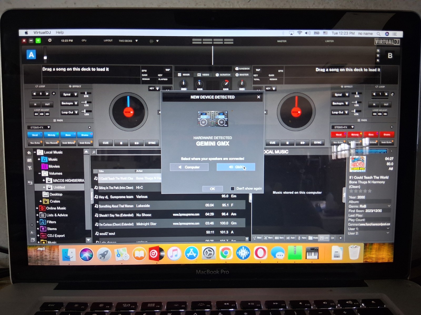 Gemini GMX 2-Channel DJ Controller Virtual DJ Filter Loop RGB Buttons