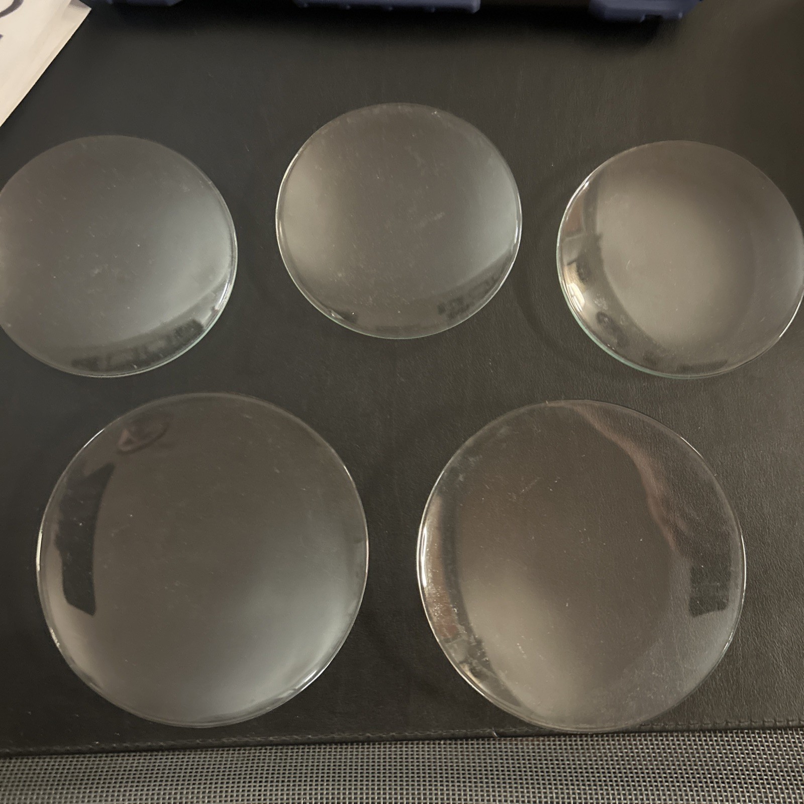 Vintage watch glass Fisher Scientific company 5 pc -5”-4”
