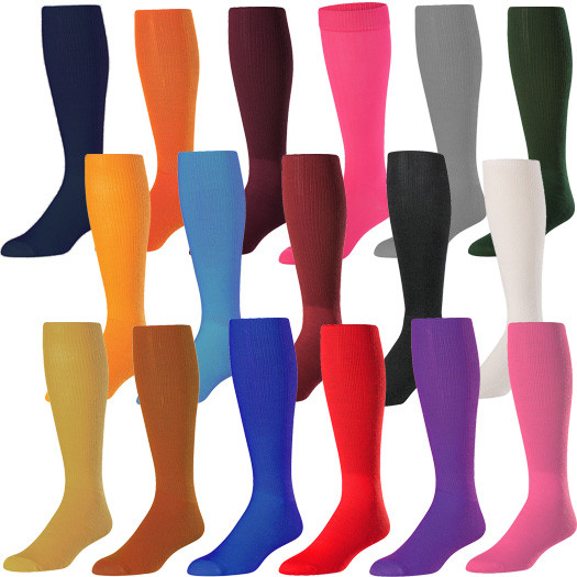 Twin City Adult Solid Baseball/Softball Tube Sock Youth and Adult No Heel Socks