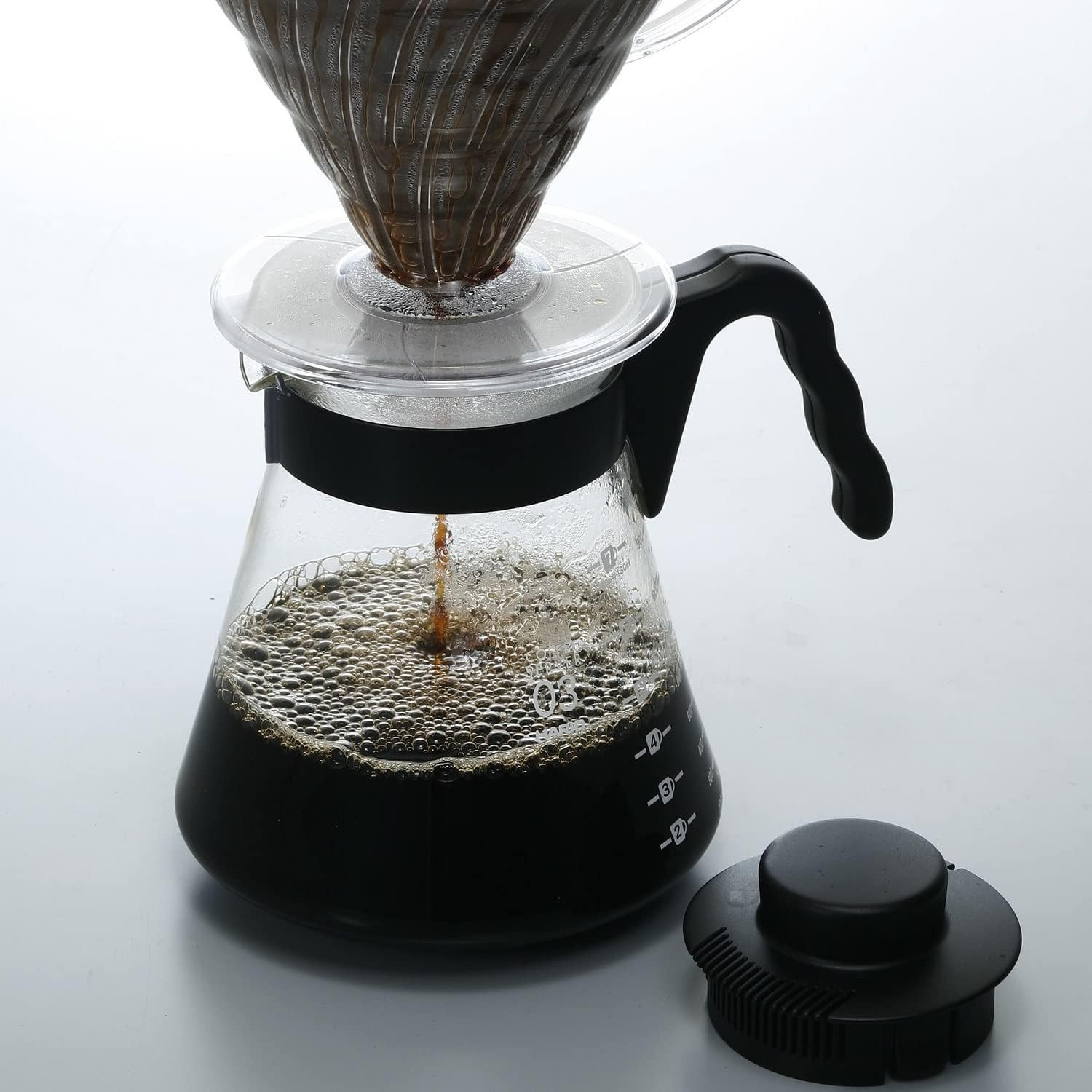 V60 Glass Coffee Server, 1000Ml, Black