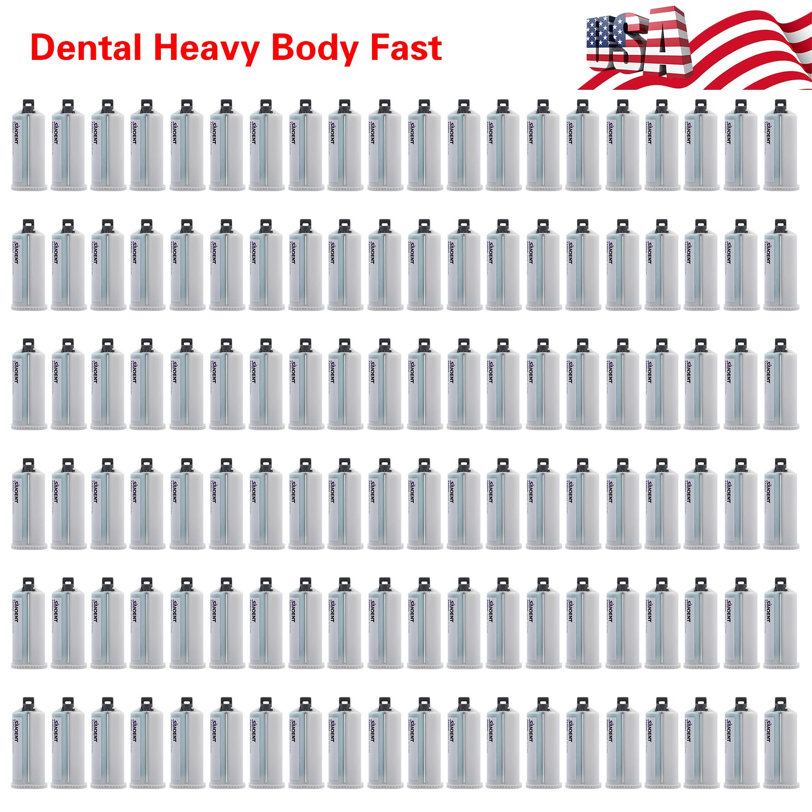 1-120* HEAVY BODY Impression Material FAST SET 50ml Cartridges VPS+5*Mix Tips