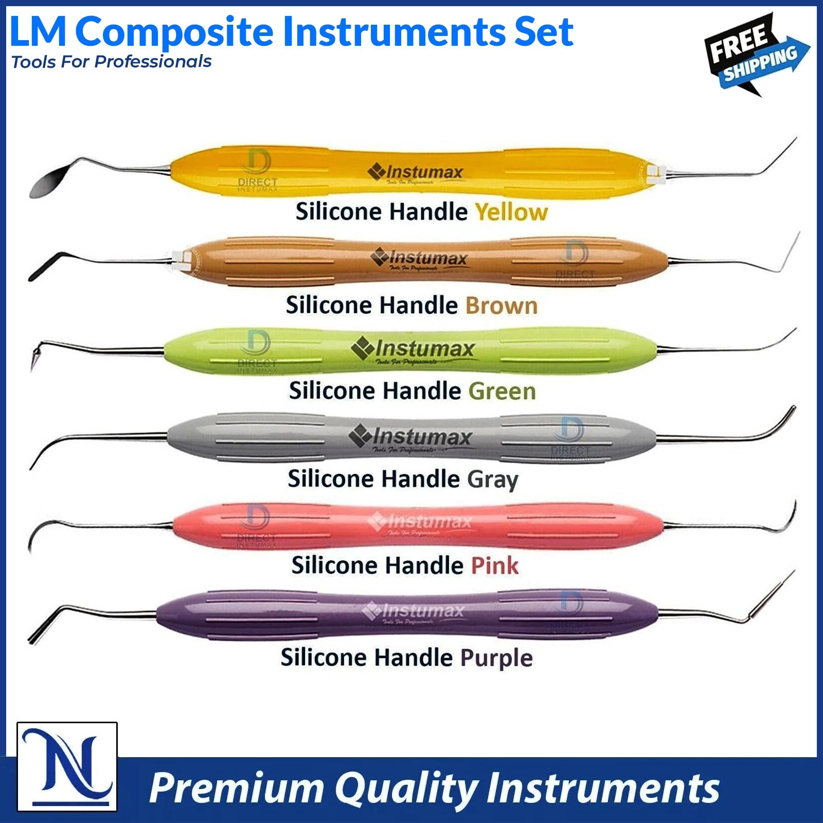 Set 6 Instrumentos de Composite Espátulas, Pluggers y Condensadores Para Dental