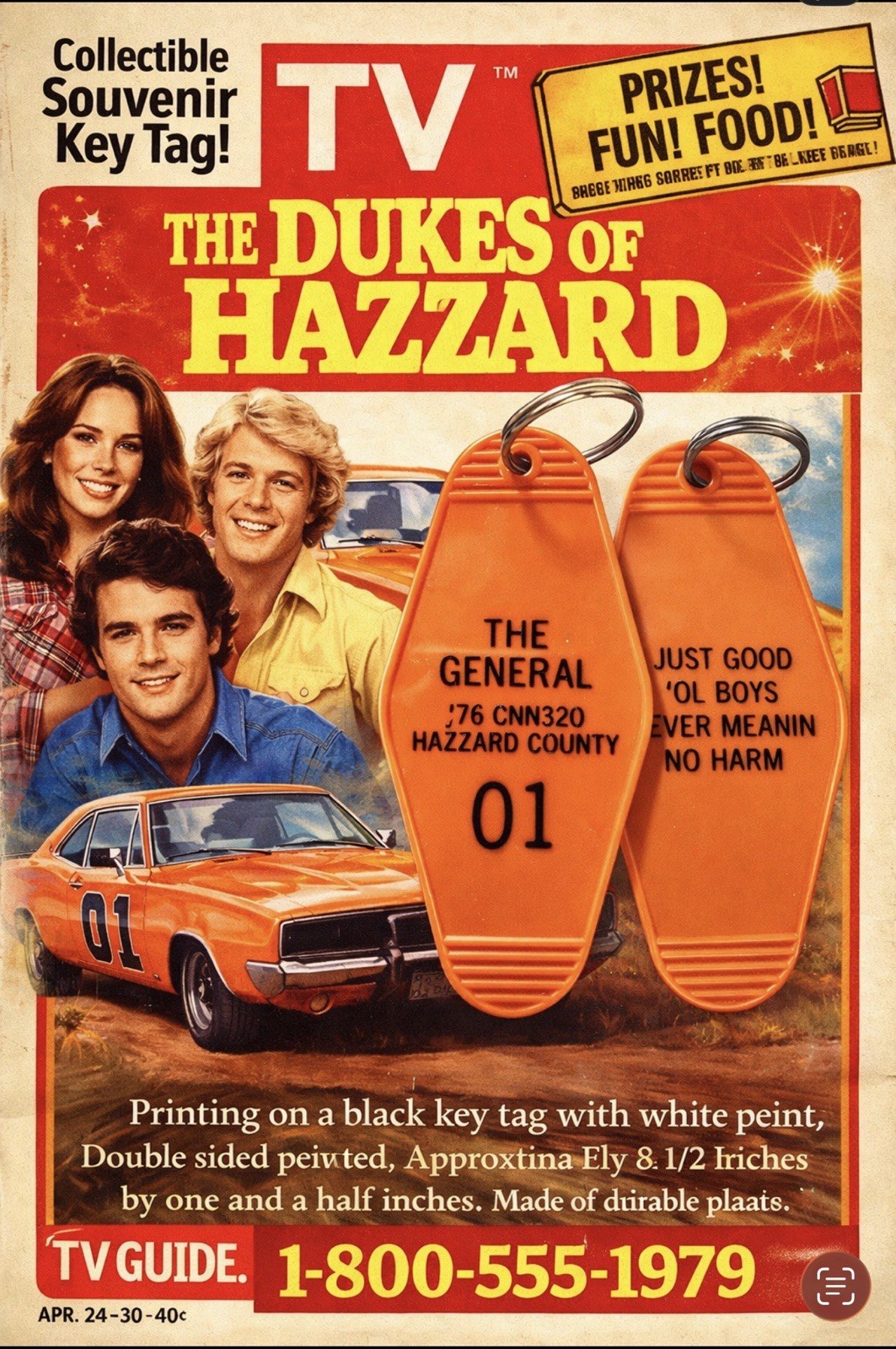 DUKES OF HAZARD inspired "The General" Keytag