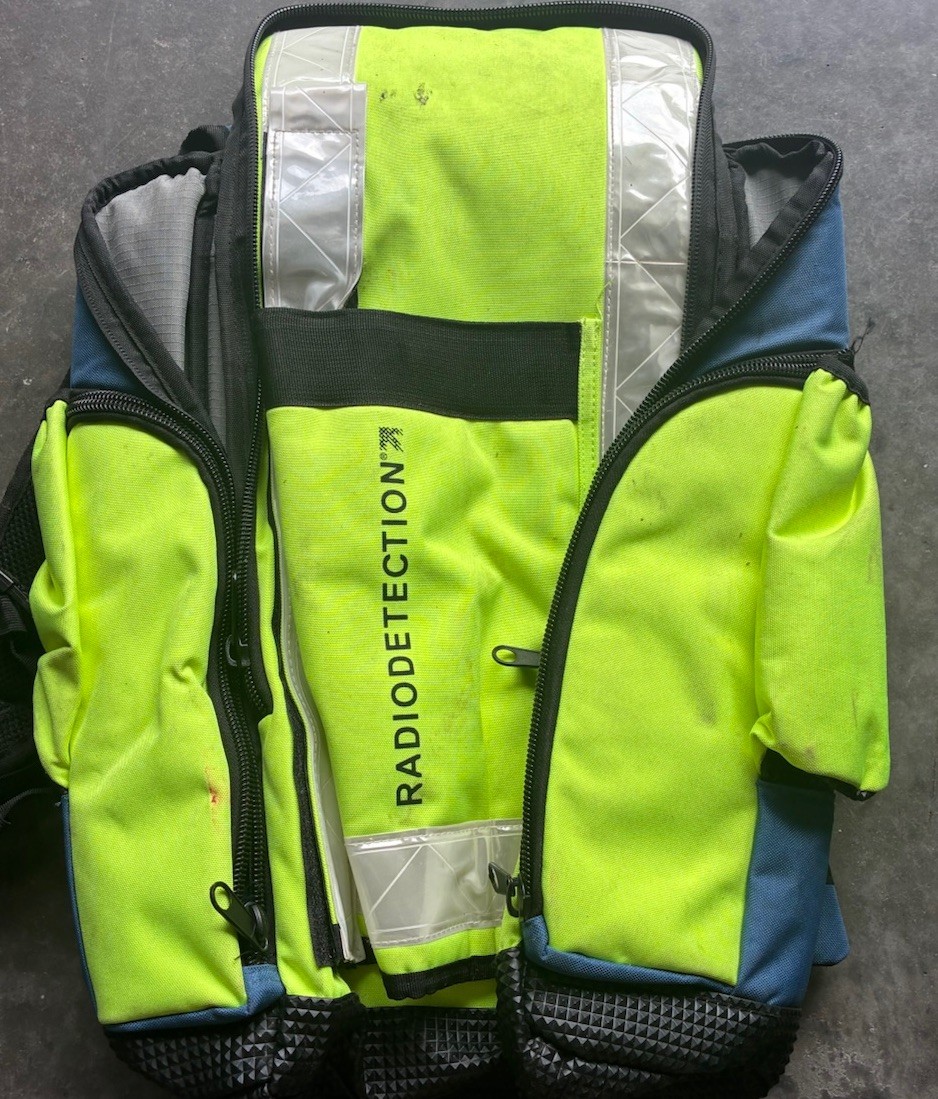 Radiodetection Hi-Vis Blue/Yellow Backpack Padded Straps Reflective Zipper