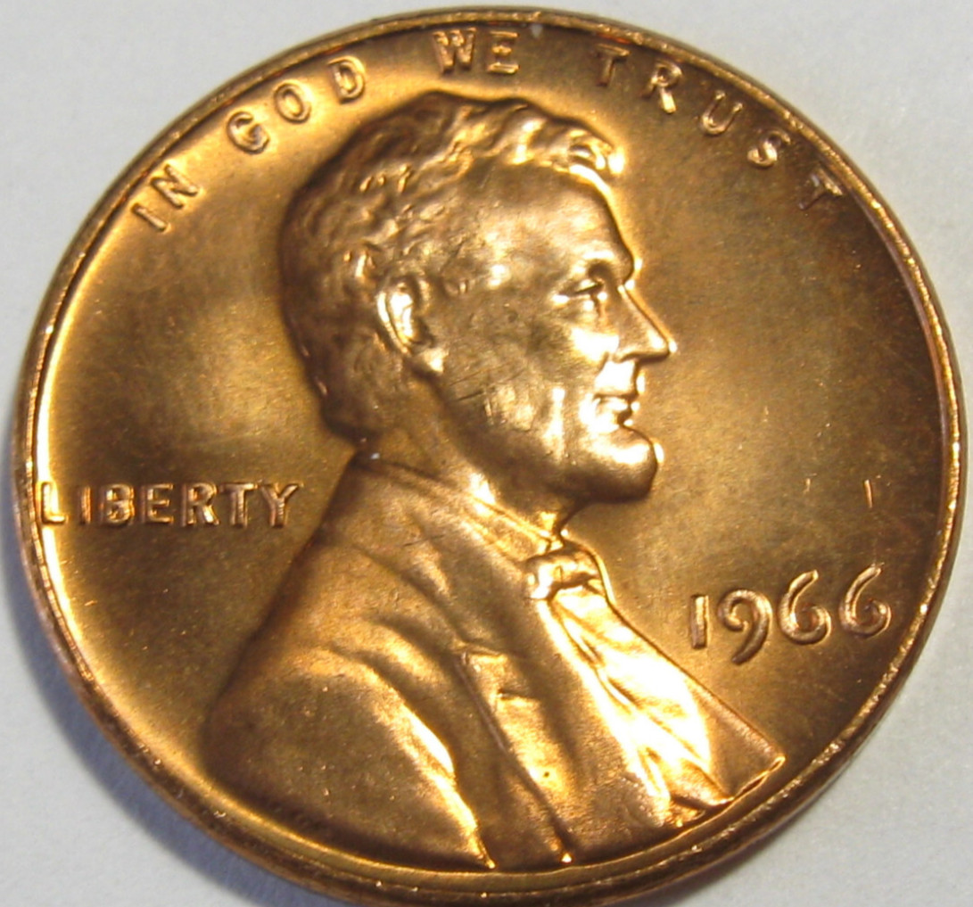 1966 SMS BU Uncirculated Lincoln Cent - #10815-18
