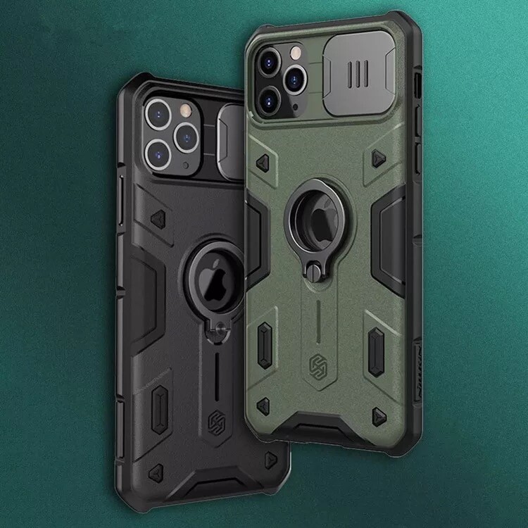 nillkin shield for iphone12 pro & max case ring holder slide camera armor cover