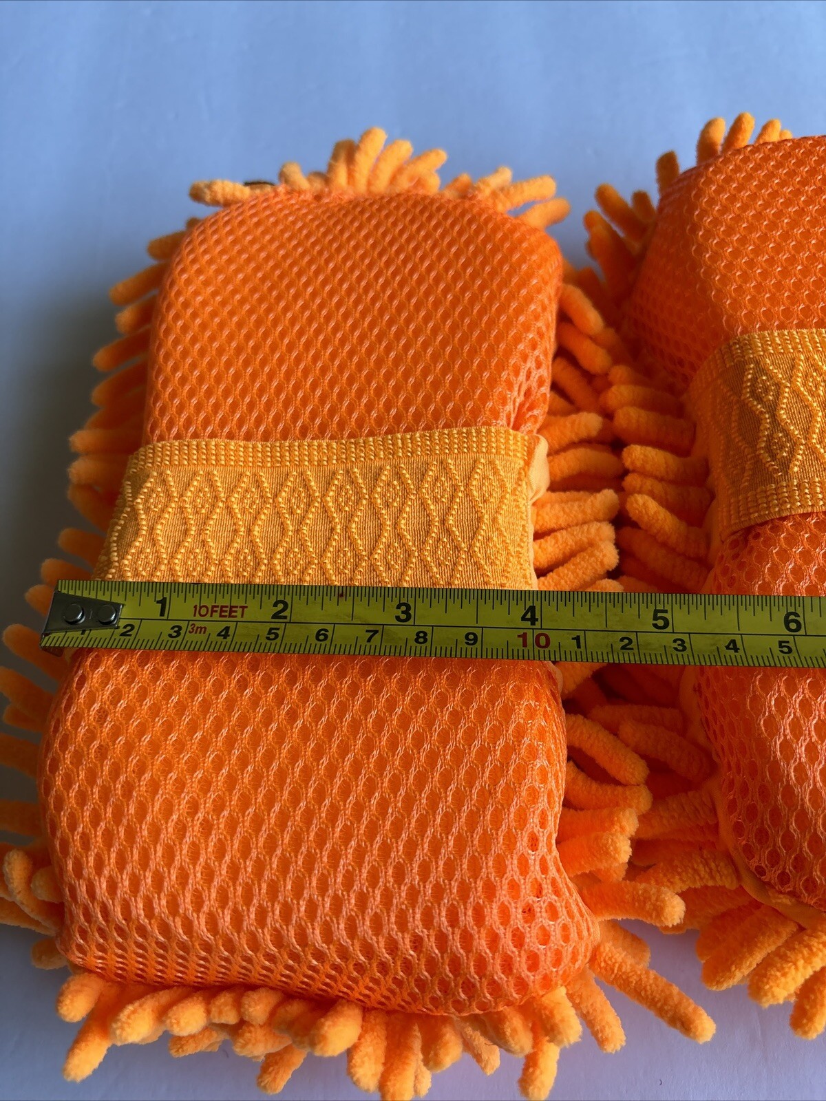 2-pcs Orange Car Wash Washing Microfiber Chenille Mitt Auto Cleaning Glove Dust