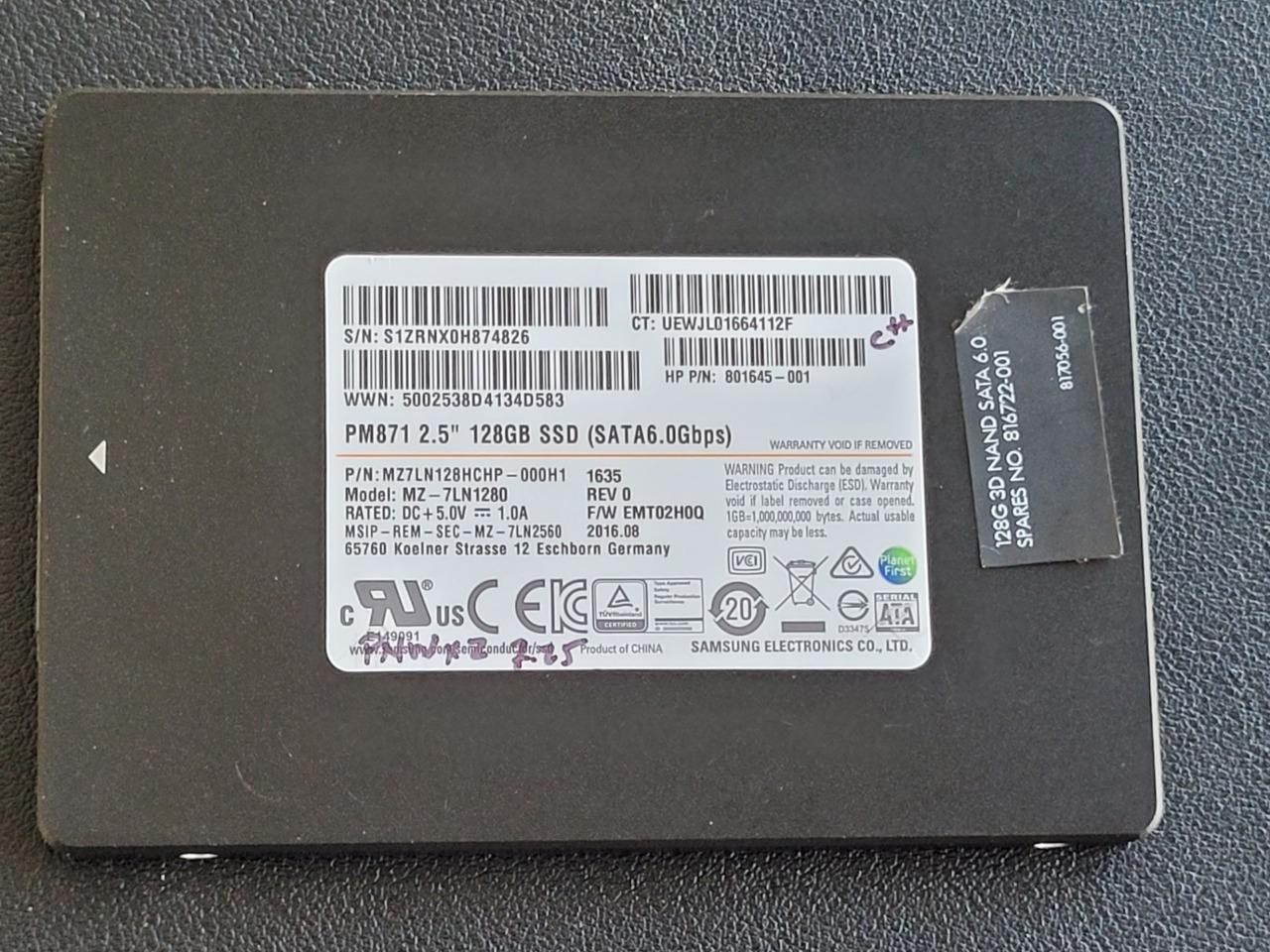 128GB 2.5" SSD SATA III Drive with UEFI Windows 11 Pro Installed