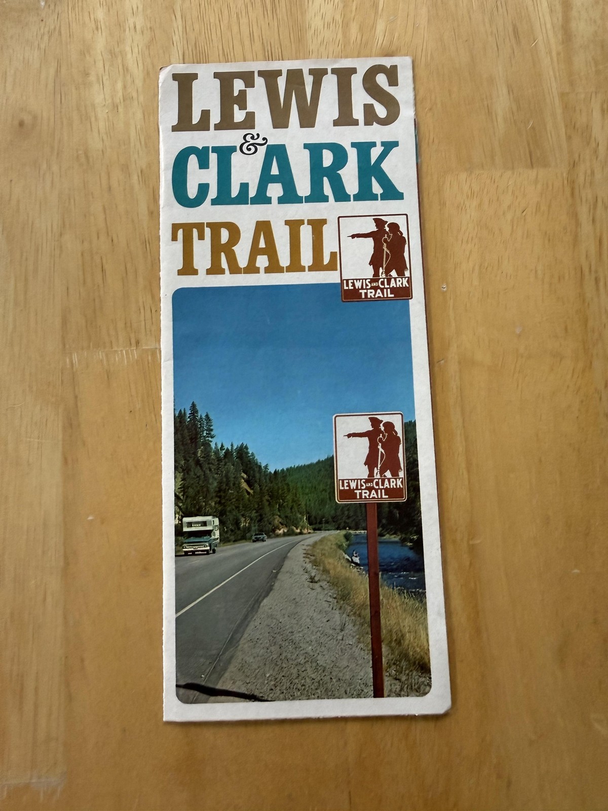 Vintage Lewis & Clark Trail Western Highway Road Map Travel Folded Brochure USA