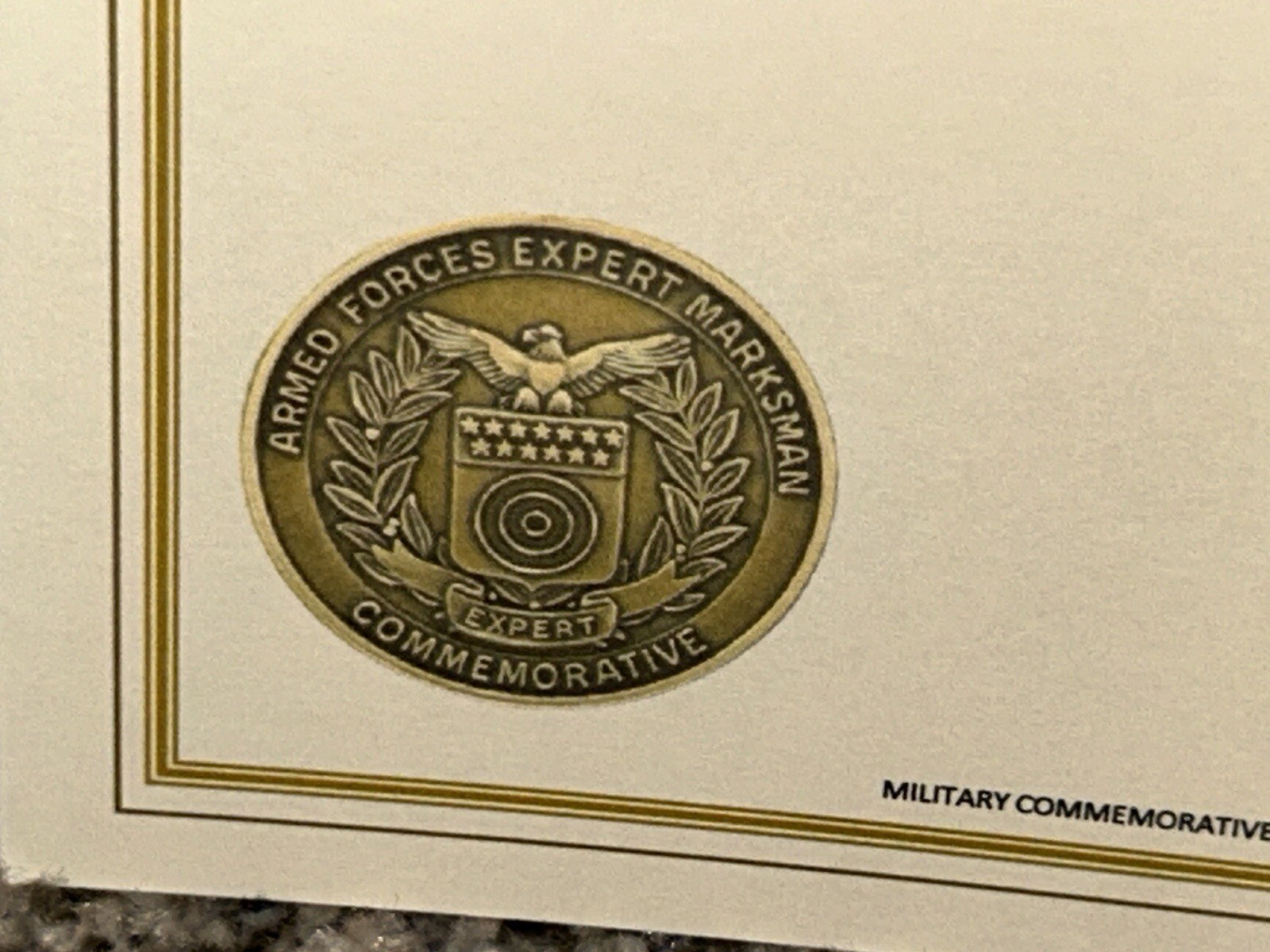 COAST GUARD - EXPERT PISTOL MEDAL COMMEMORATIVE CERTIFICATE ~ W/PRINTING TYPE-1