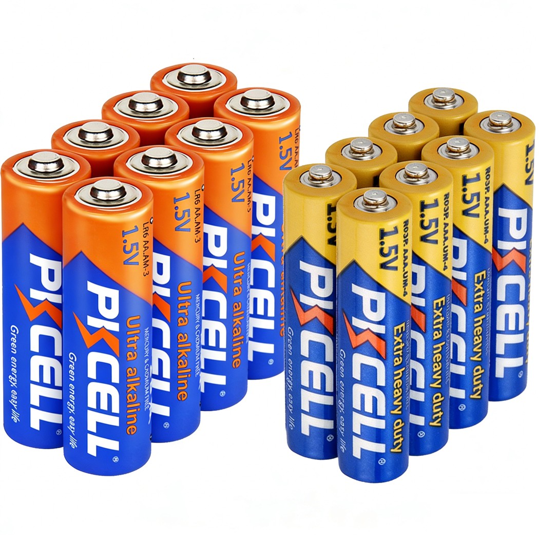 Combo 20 AA/AAA 1.5V Batteries AA LR6 Alkaline + AAA R03P Zinc-Carbon Battery