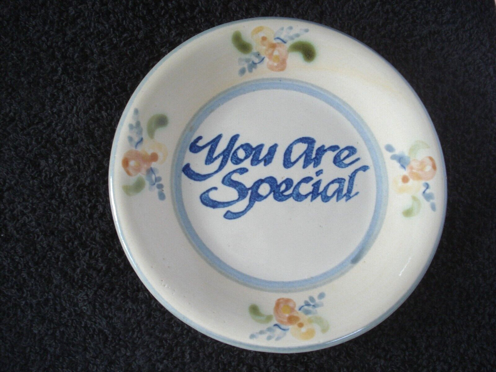 Louisville Stoneware 4 3/4" Trinket Dish Pink Flowers " You Are Special " NEW