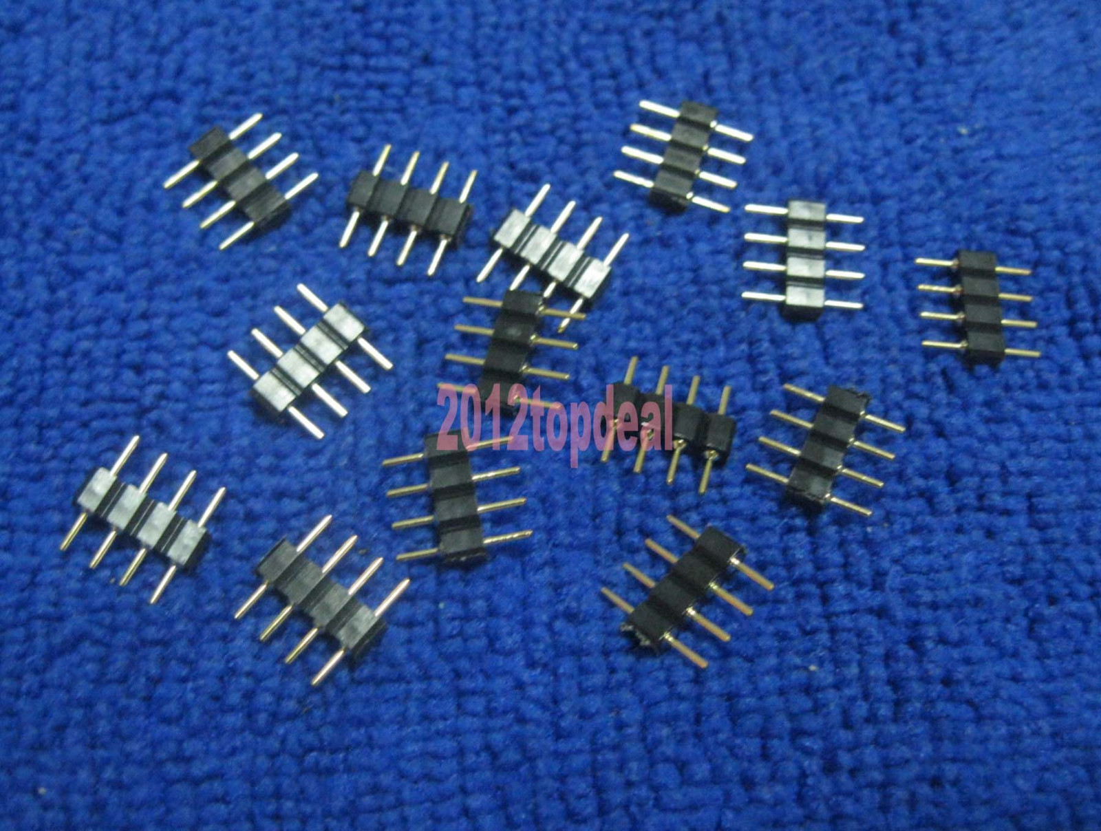 50pcs 4 pin Male Connector for RGB 3528 5050 LED Strip Light Connect Gold Plate
