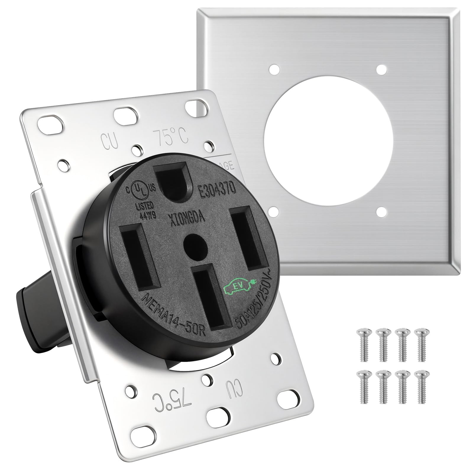 HBL9450A Straight Blade Device Socket, RTPï¼Œ 3-Pole 4-Wire System, 50A 125/250