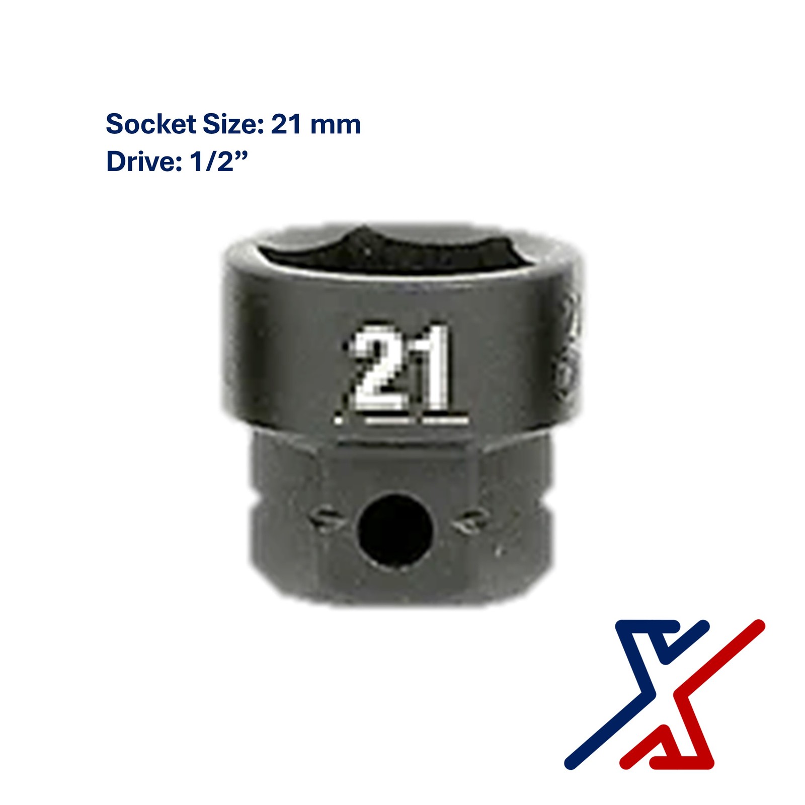 21mm. x 1/2" Drive Nano Socket / Stuby Socket by X1 Tools