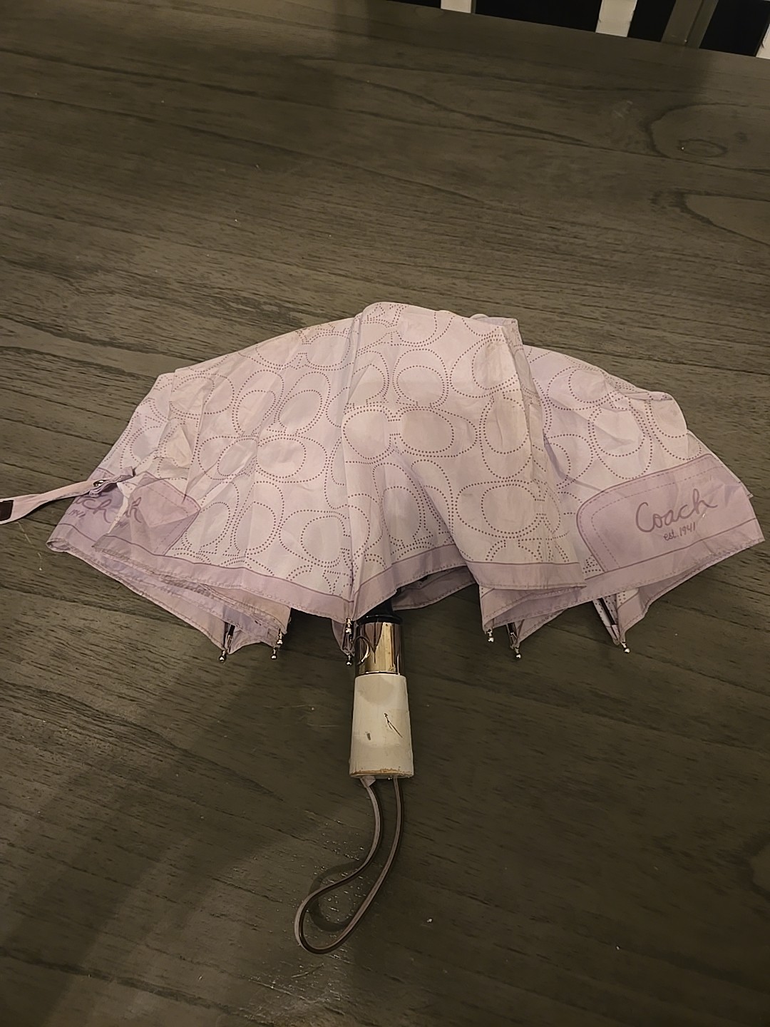 Vintage Mini Coach Signature Lavender Umbrella