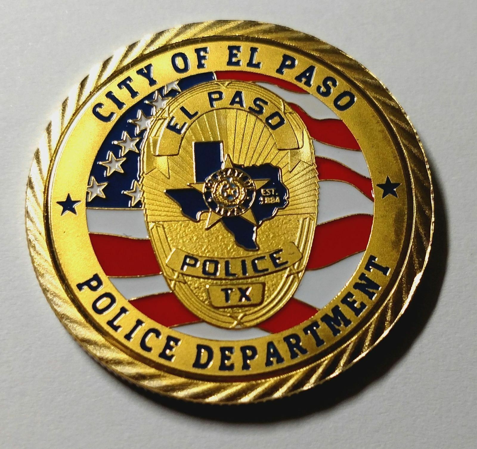 EL PASO POLICE DEPARTMENT #1403 COLORIZED ART ROUND