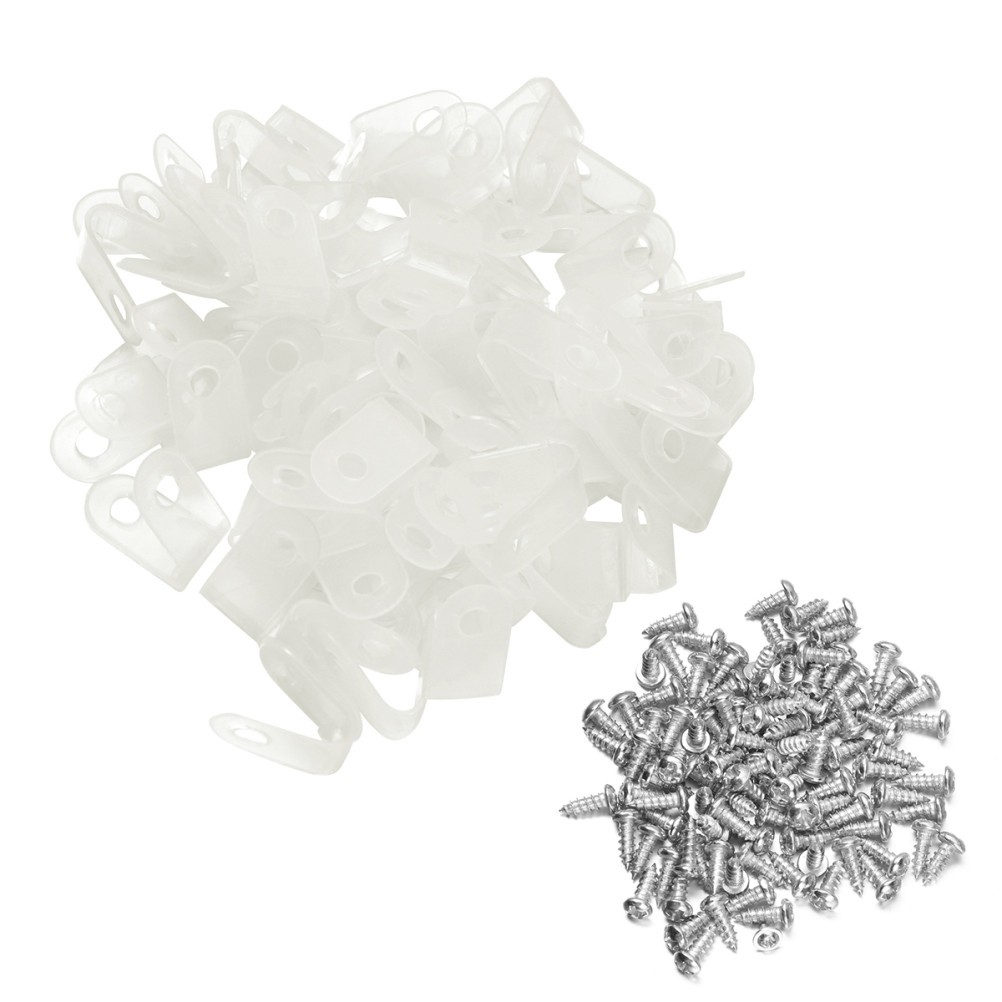 100 Pcs Wire Mounting Clips Cable Clamp Arrangement of R-type Holder