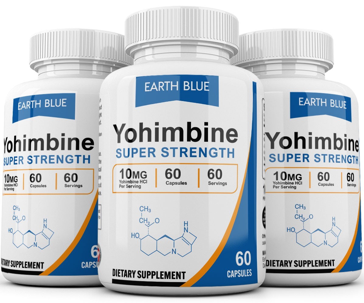 Yohimbine HCl 10mg Ginkgo Extract 180 Capsules - Extra Strength 3 Bottles USA