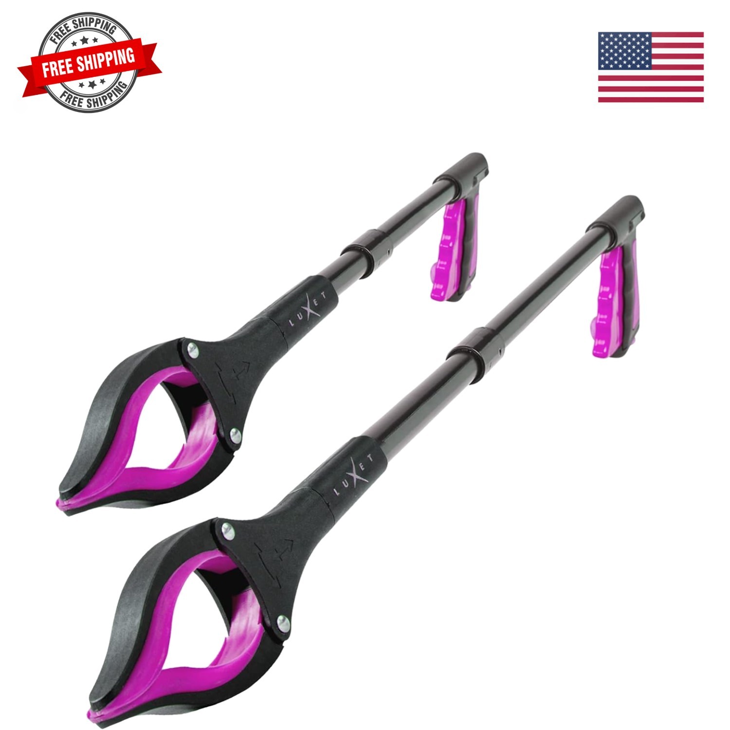Grabber Reacher Tool - 2 Pack - Latest Version Long 19/32 Inch Foldable Pick ...