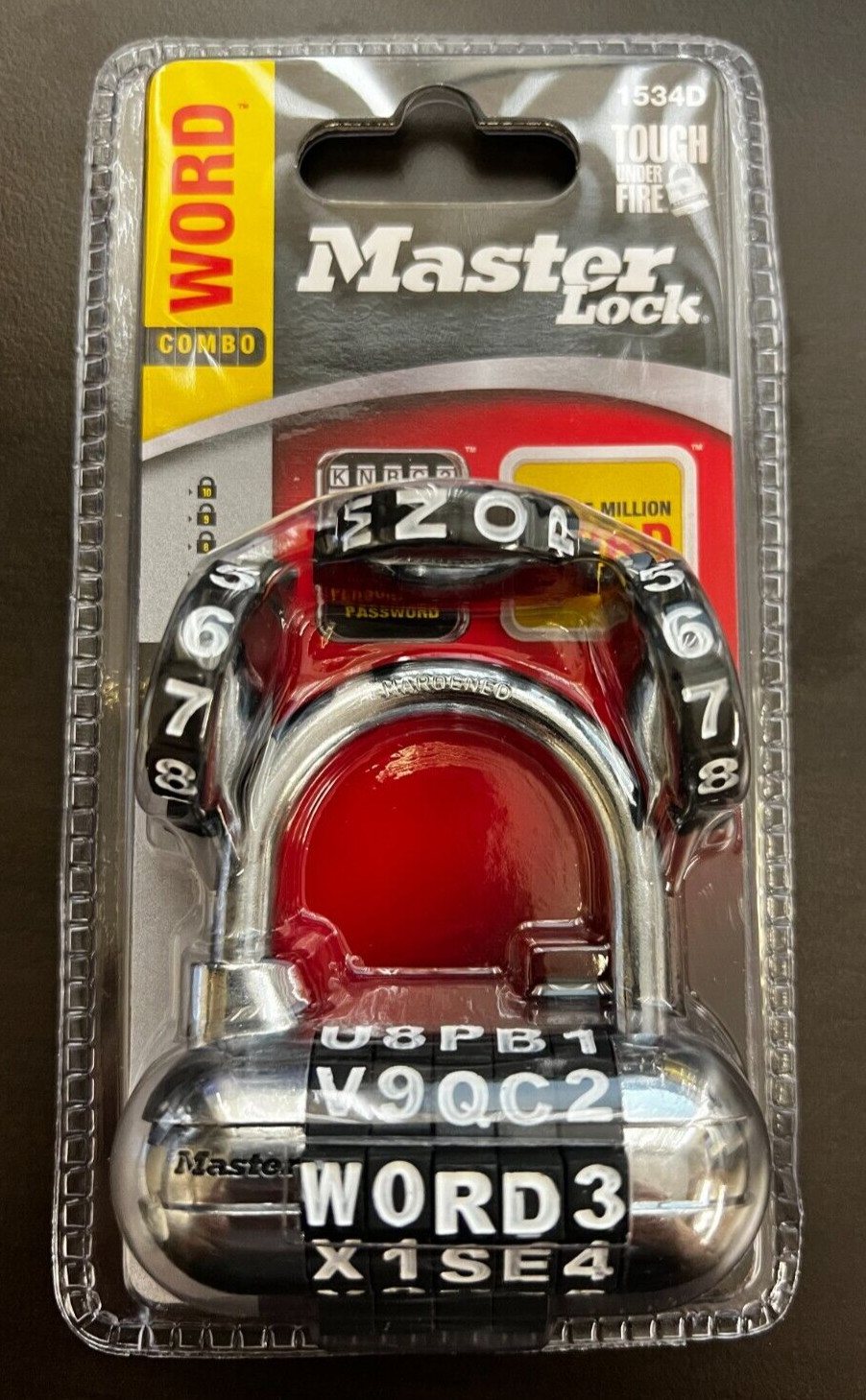 Master Lock Word & Number Combo Pad Lock 1534D New Assorted Colors -