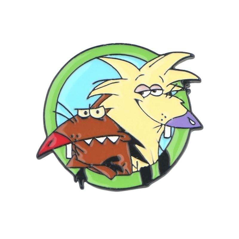 The Angry Beavers Cartoon Norbert And Daggett Logo Enamel Metal Pin