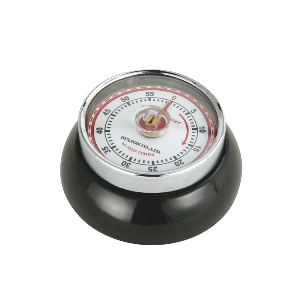 Zassenhaus Magnetic Retro Kitchen Timer– Classic Mechanical Cooking Timer, Black