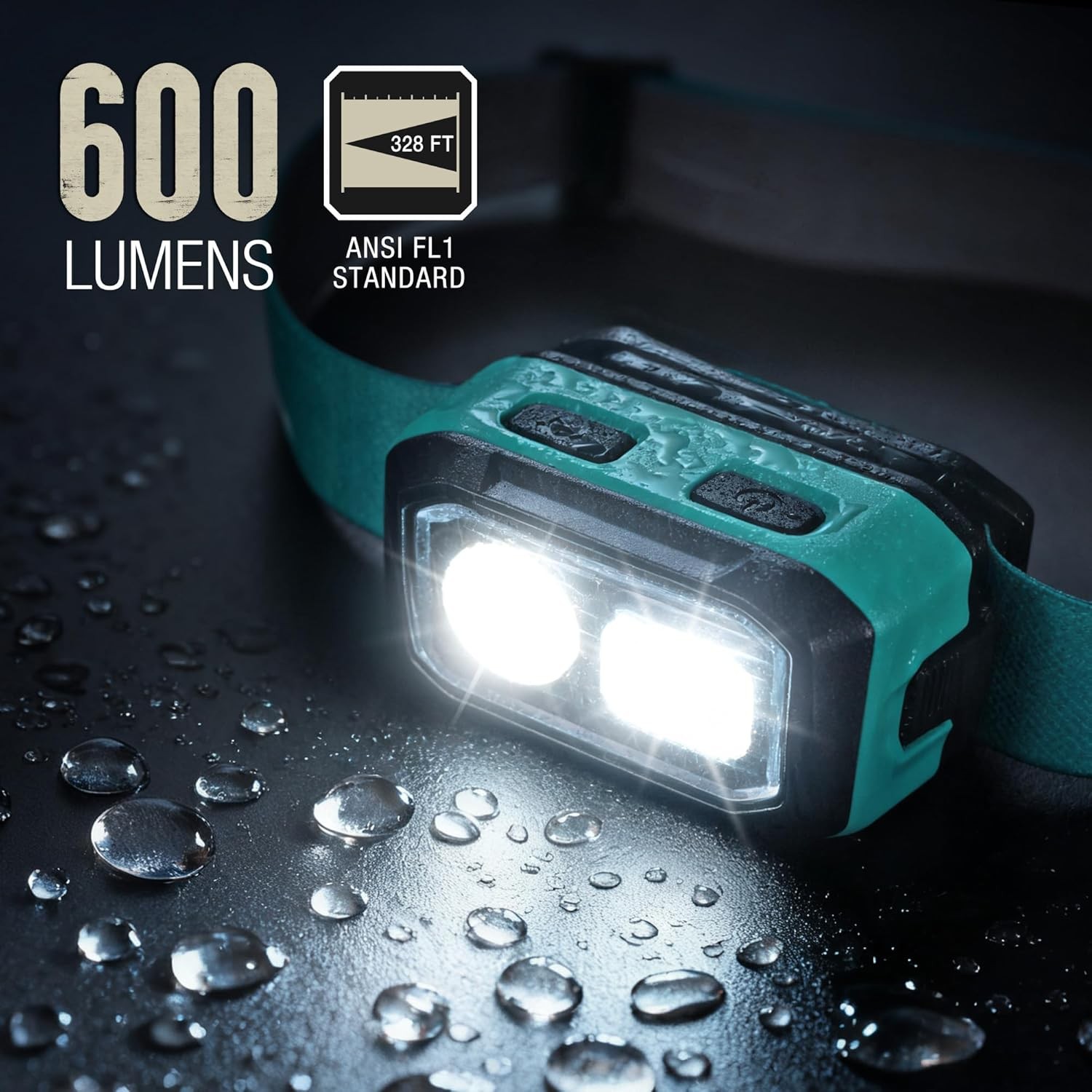 Mossy Oak 600 Lumens LED Headlamp COB Head Light Dual Power Source Motion Sensor