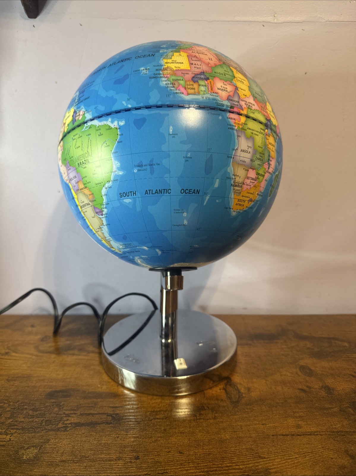 World Globe W/ Illuminated Constellations 14 ” High Light Up 8" Globe Kids Gift