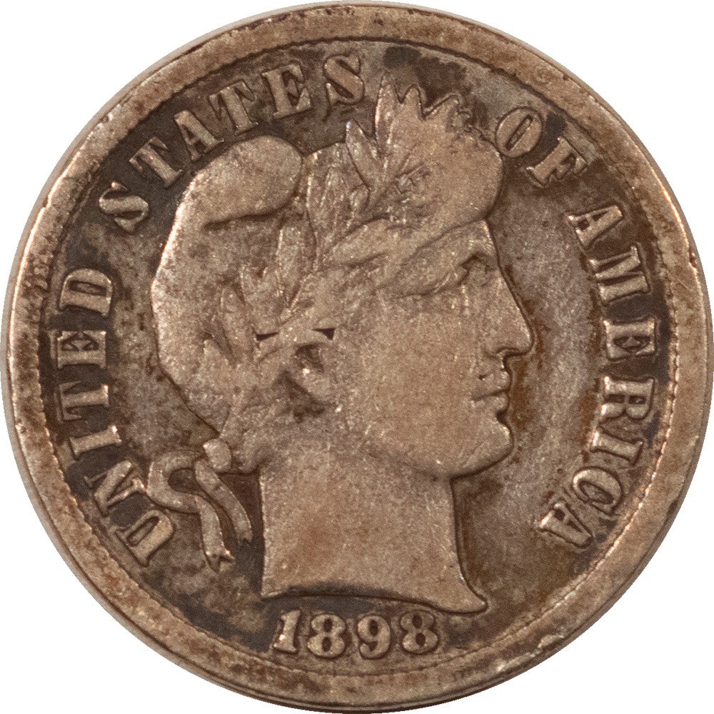 1898-S BARBER DIME - HIGH GRADE CIRCULATED EXAMPLE!