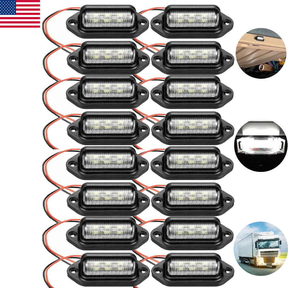 12V 6 LED Exterior License Plate Tag Light Waterproof for Car Truck RV Boat USA