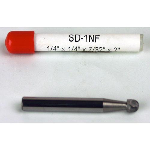 Carbide Burr (SD-1NF) Ball Shape - Aluminum Cut - 1/4 x 1/4 x 7/32 x 2
