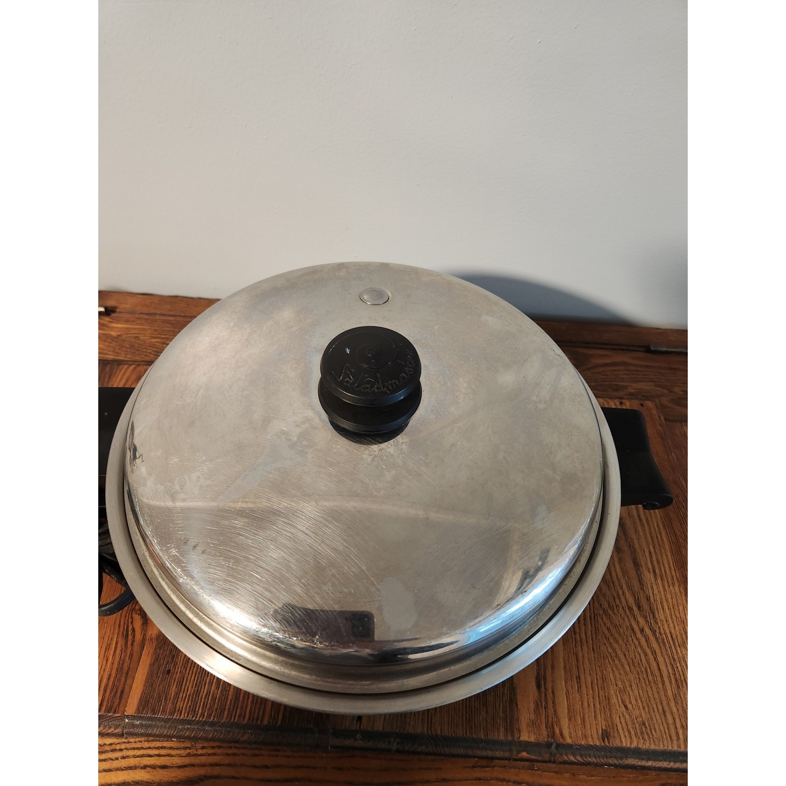 Saladmaster Electric Skillet Fry Pan #7815E with Vapo lid 1996 Vtg
