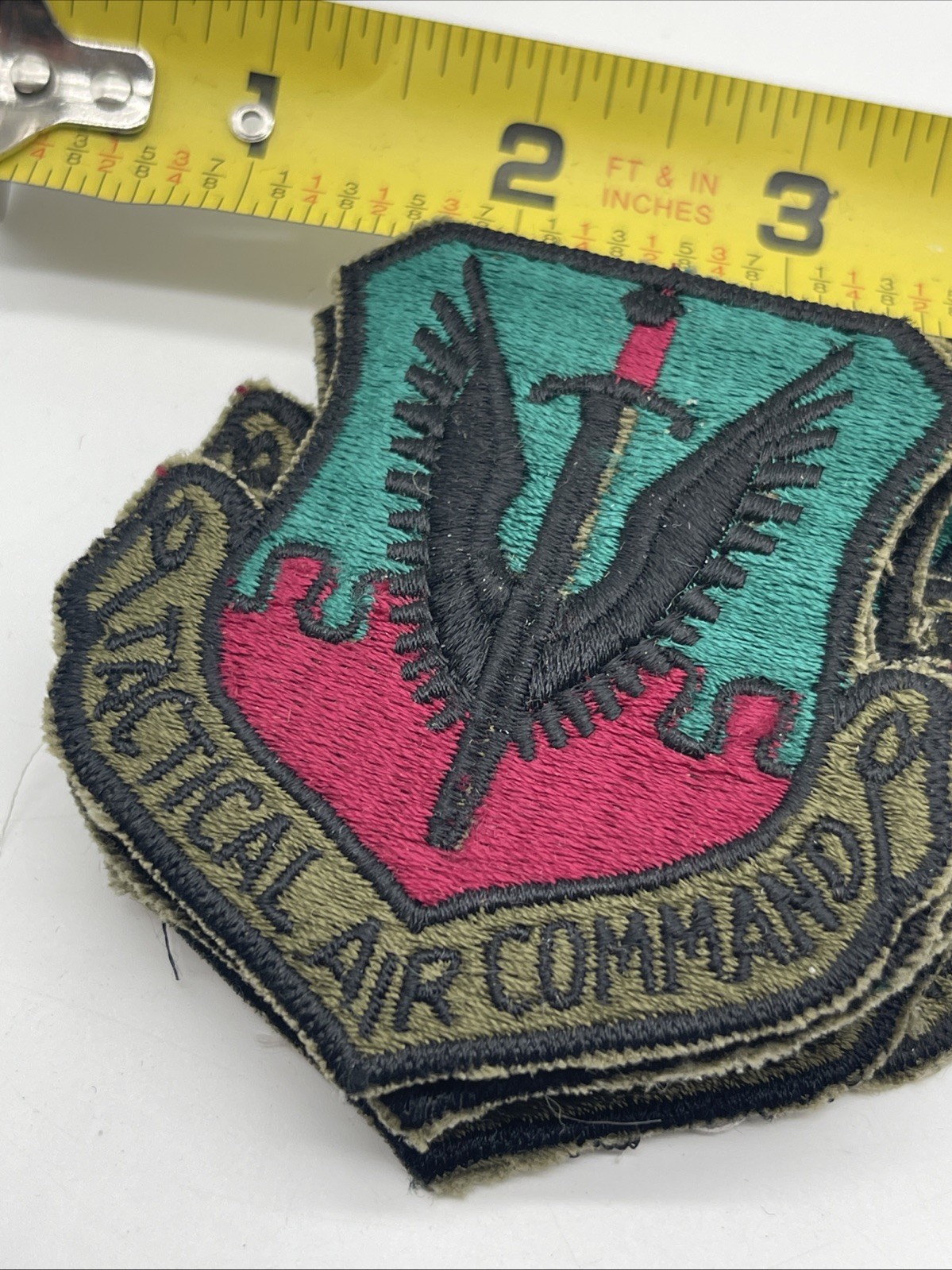 U.S. Military USAF Tactical Air Command Patch Insignia ERROR White Back Cut OD