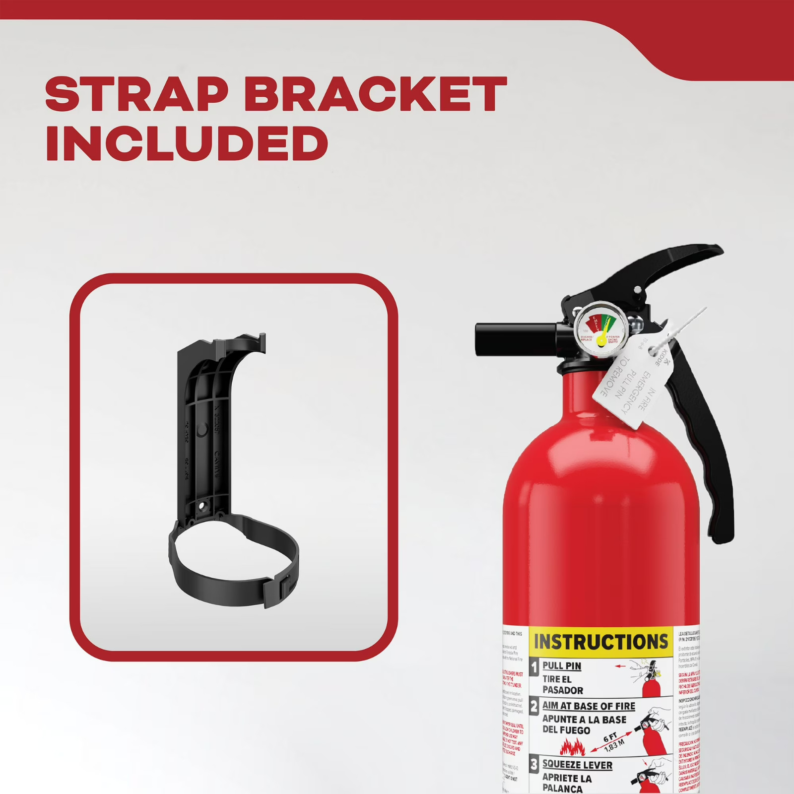 Kidde Basic Fire Extinguisher For Home, Residential 1A10BC, Easy-Pull Safety Pin