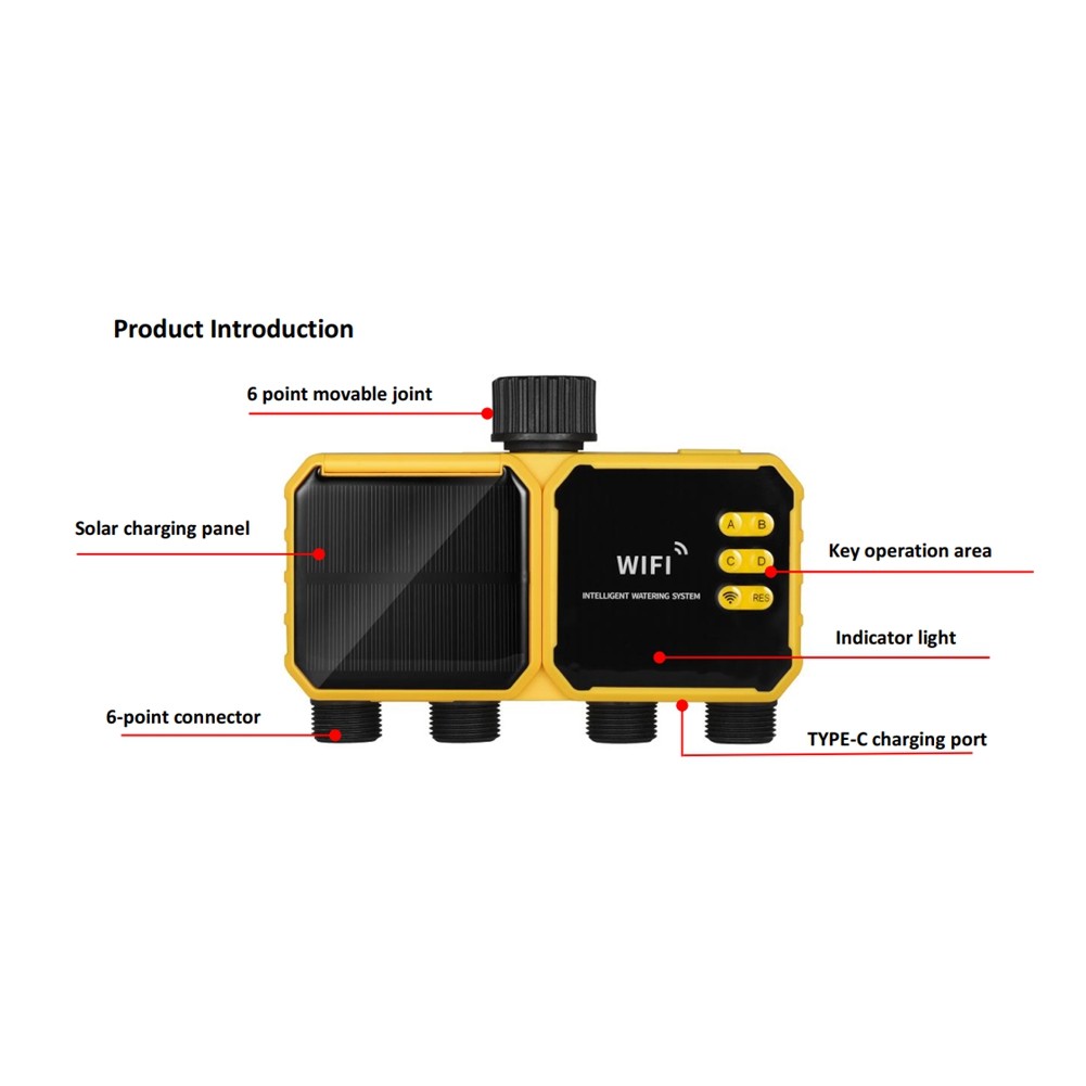 4 Outlets WIFI Solar Irrigation Timing Controller Solar Irrigation Timer1844