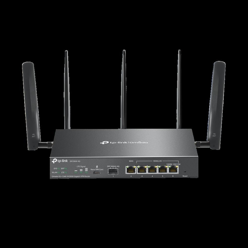 Omada 4G+ Cat6 AX3000 Gigabit VPN Router ER706W-4G UPC 840030705267