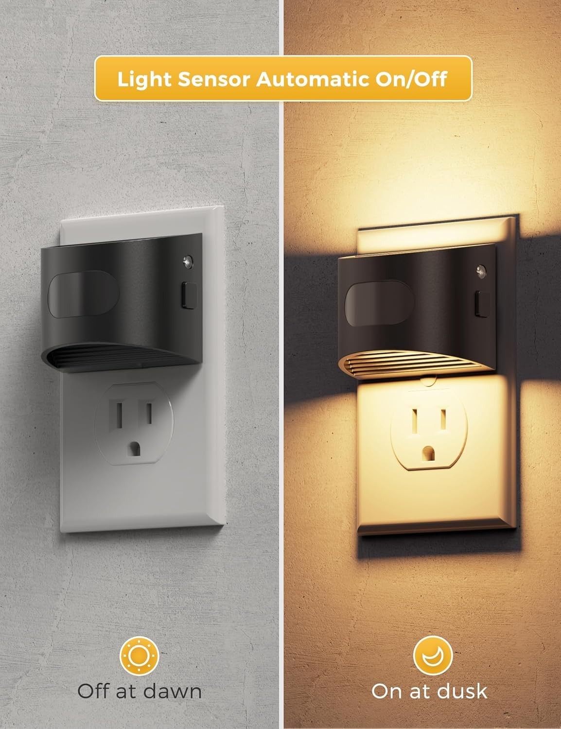 Motion Sensor Night Light, Night Lights Plug into Wall, 2 Pack