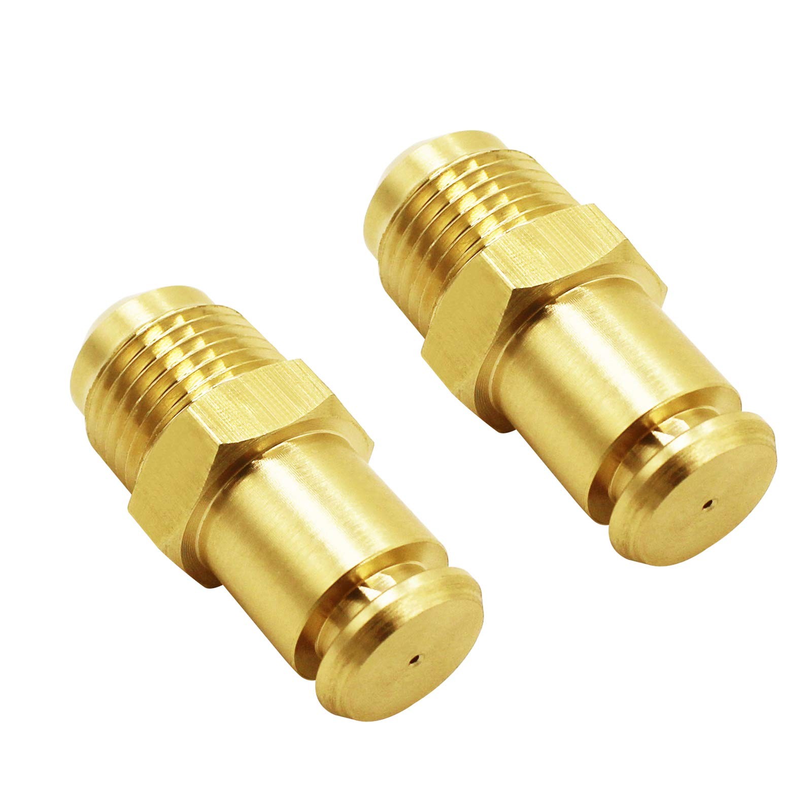 2 Pack 3/8 inch Male Flare Propane Orifice Nozzle Adapter for 1lb Camper Grill