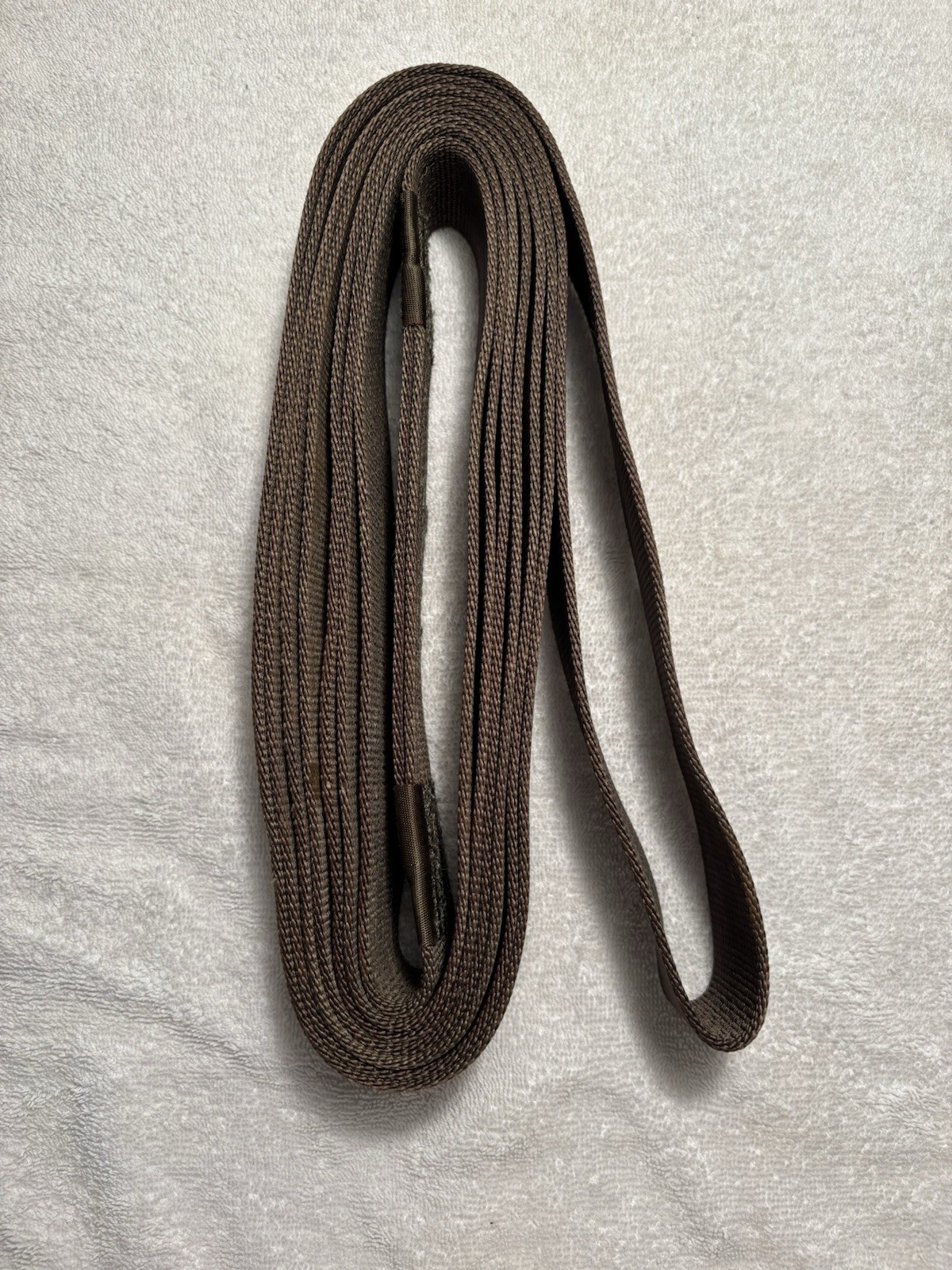 ARMY ISSUE DOUBLE UTILITY STRAP OD, 1 7/8” WIDE, TOTAL 16’ OF STRAP (see pics)