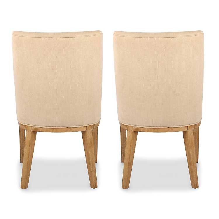 Capri Oatmeal Upholstered Dining Chairs, Set of 2