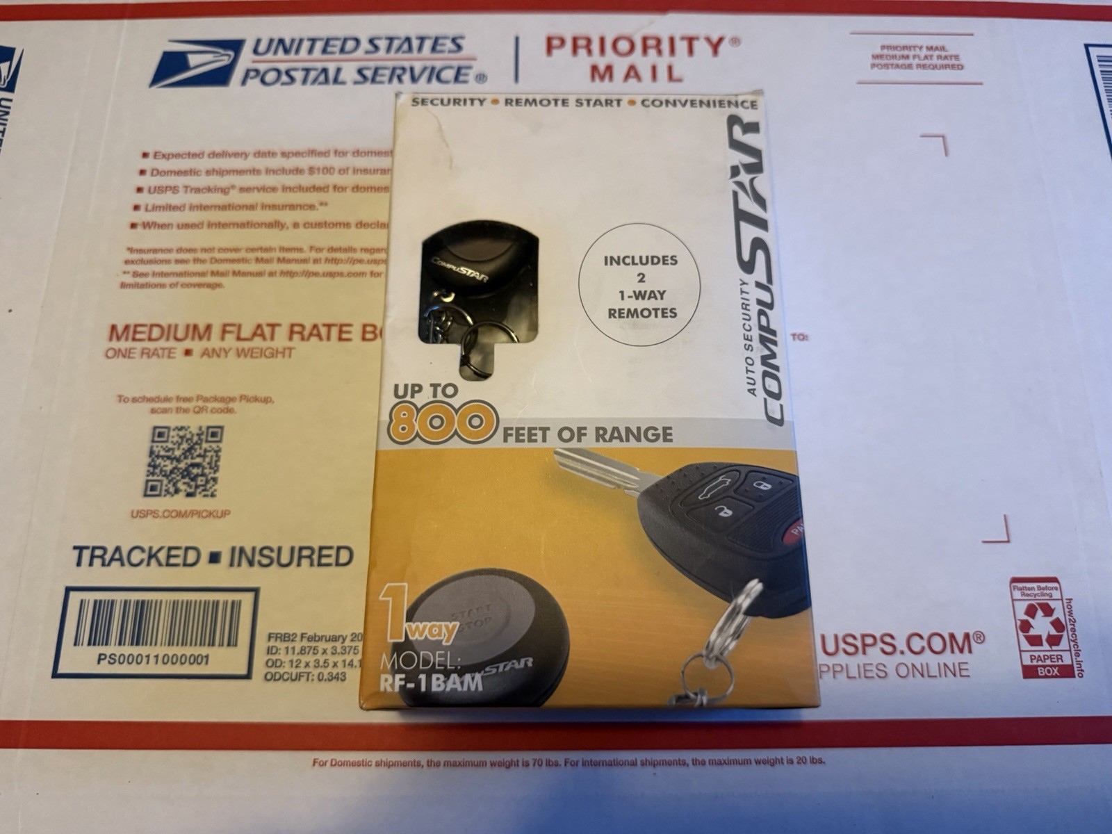 Compustar RF-1BAM Remote Start 1-Button 800ft Range 1 Way NOS
