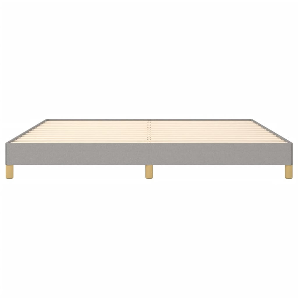Bed Frame Light grey 100% polyester, plywood, engineered wood King